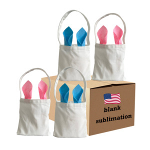 Burlap <b>Bags</b> 100% Thick Polyester Canvas Children's Kids White Blank Sublimation Easter Gifts <b>Bag</b> for Party - Product Image 1