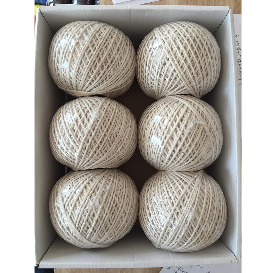 Hochwertige 3 Stränge Twisted 100% Natural Cotton Twine für DIY Macrame Cord und Packs eil
