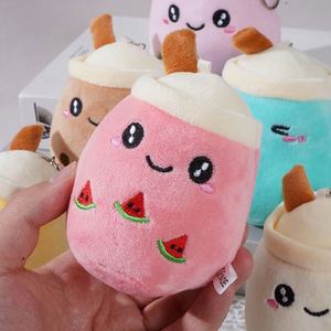 Porte-clés en peluche Boba Tea 12x8cm en gros, rembourré en coton PP, jouet en peluche doux pour enfants, cadeau en peluche personnalisé OEM - Product Image 5