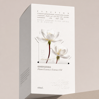 Boîte en carton cosmétique personnalisée, découpe à la presse, motif floral, écriture dorée, marque, soin des plantes, huile, boîte à rabat OEM