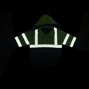 เสื้อแจ็คเก็ตทำงานก่อสร้างสำหรับผู้ชายแบบกันน้ำสำหรับฤดูหนาว ผ้า Oxford 150d สีดำด้านล่าง สะท้อนแสงสูง พร้อมโลโก้ - Product Image 5