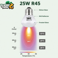 Ampoules rondes en verre infrarouge rouge classiques Luckyherp R45 25W pour lampes chauffantes pour reptiles - Utilisation intérieure toute saison