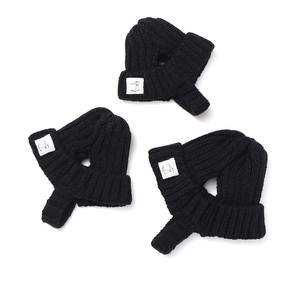 Chapeau d'hiver chaud en laine épaisse côtelée à oreilles ouvertes pour chiens et chats, idéal pour les lévriers italiens et les whippets - Product Image 3