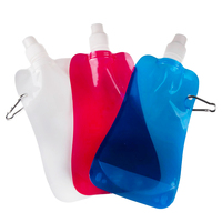 Gourde souple pliable de 16 oz en PE sans BPA pour la randonnée, le camping, la course à pied, les voyages, le vin et la bière