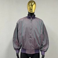 Blouson zippé homme coloré effet caméléon à col plongeant - Coupe-vent style urbain décontracté pour homme