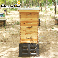 Neuer MengerBee Langstroth Imkerei-Ausrüstung: Holz-Bienenstock mit Wachsbeschichtung, 3-lagig, 10 Rahmen, Komplettset aus Chinesischer Tanne, 20mm