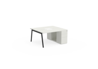 Bureau de travail moderne à deux places face à face avec pieds en métal pour espace ouvert et coworking
