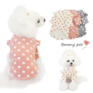 2023 Sweet Love Heart Pattern Dog Pet Two Legs Sweatshirt Clothes For Autumn Winter