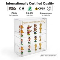 Présentoir de collection portable moderne multi-niveaux en acrylique pour figurines de mascotte, mini-trophées et objets de sport