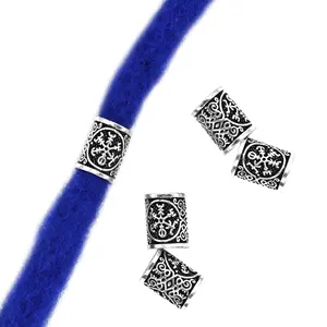 Offre Spéciale Bijoux 1pc 8mm grand Trou Viking Celtique Nordique Barbe Perle Cheveux Viking Bijoux Acier Inoxydable Viking Cheveux Barbe Perles