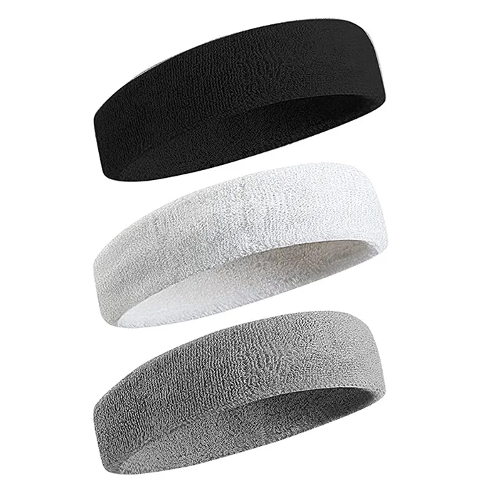 Terry Cloth Elastic Cotton Stirnband Workout Schweiß bänder Sport Stirnbänder/Armbänder für Männer & Frauen