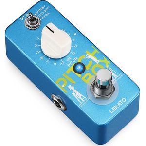 Pédale de changement de tonalité Lekato, aluminium bleu, compacte, effet de guitare, True Bypass, pédale musicale - Product Image 1