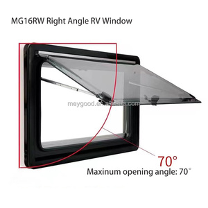 MAYGOOD Venta caliente Ángulo recto <span class=keywords><strong>Ventana</strong></span> con bisagras RV Autocaravana <span class=keywords><strong>Caravana</strong></span> Ventanas acrílicas tintadas con cortina Fly Net - Product Image 3