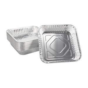 Square Aluminum <b>Foil</b> Tray 0.08mm Thick for Air Fryer Baking BBQ Small Medium Large Sizes Disposable <b>Cooking</b> Pan - Product Image 3