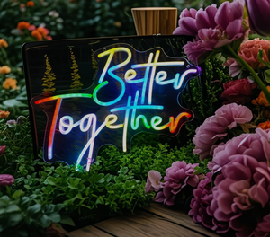 Letras Flexibles LED de Neón Personalizadas con la Frase 'Better <span class=keywords><strong>Together</strong></span>' para Bodas, Fiestas, Decoración de Tiendas y Oficinas, con Enchufe de Transformadores - Product Image 3