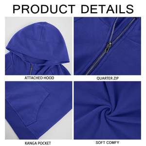 <b>Hoodie</b> Mens 1/4 <b>Zip</b> Sweatshirts Casual Long Sleeve Classic Drawstring Pullover Tops Loose Sports Jacket with <b>Pocket</b> - Product Image 4