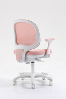Chaise de travail pour enfant en maille rose, chaise pivotante ergonomique réglable en hauteur pour enfants avec roulettes silencieuses antidérapantes