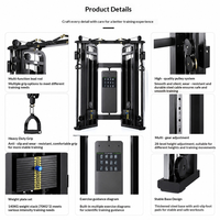 Appareil de musculation multifonctionnel commercial en acier : Crossover à câbles, Smith Machine et Power Rack combinés, avec pile de poids de 140 kg