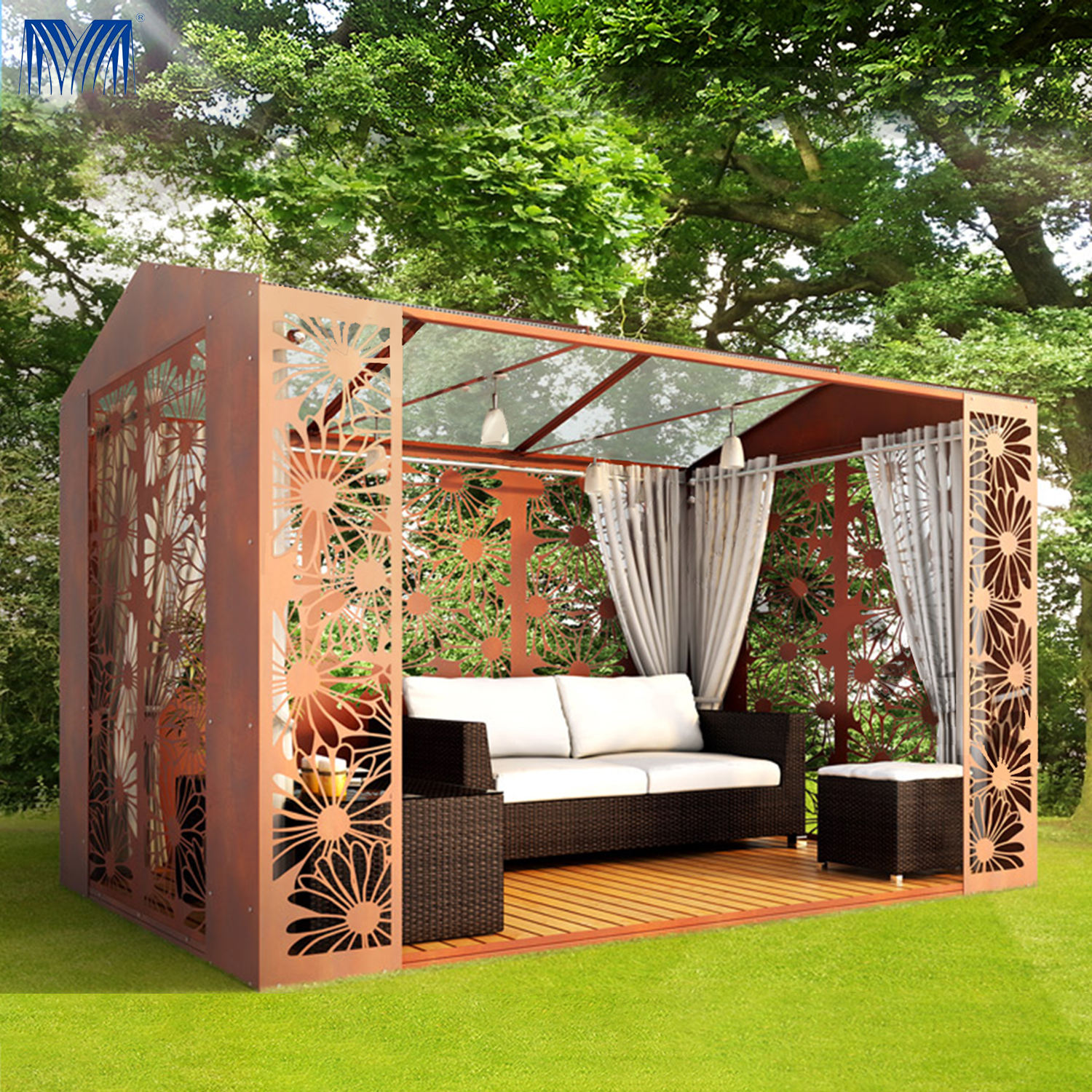 Kits de toit à persiennes bioclimatiques 3x4 3x3 tente de jardin en aluminium arches extérieures en aluminium pergolas gazebo bâtiments de jardin