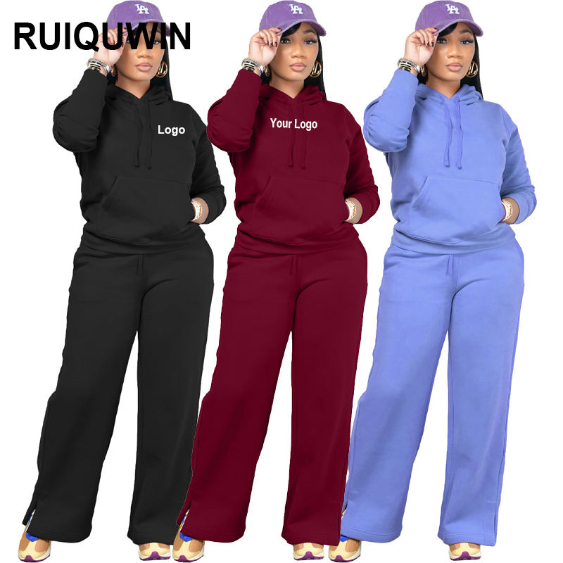 RUIQUWIN New Jogging Fitness Custom Track Suits Gym Wear High Quality Custom Logo Casual Womens 2 Piece Set