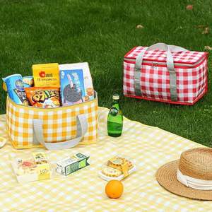 Sac isotherme pliable imperméable pour pique-nique avec doubles poignées pivotantes, panier de rangement pour camping et pique-nique - Product Image 6