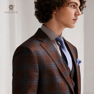 Traje de Hombre de Alta Gama, Tres Piezas, Corte Entallado, Traje de Novio Juvenil <span class=keywords><strong>para</strong></span> Negocios y Ocio, Traje a Cuadros - Product Image 6