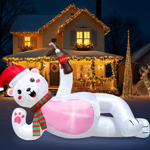 Modern açık noel şişme yalan Polar oyuncak ayı fabrika toptan noel dekorasyon şişme oyuncak yılbaşı hediyeleri - Product Image 2