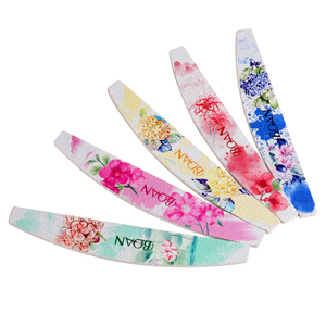 BQAN Custom Logo Professional Emery Board Manicure Pedicure Art Tools Half Moon Square Double-Side 100 150 180 200Grit Nail File