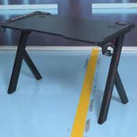 Bureau de jeu en bois en gros avec éclairage LED RGB 256 couleurs, table de jeu e-sport
