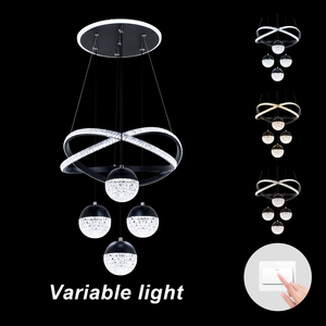 Lustres en aluminium et acrylique à LED dorés à 3 couleurs, dimmables, pour îlot de cuisine, luminaires suspendus modernes, stock US - Product Image 4