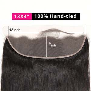 13*4/4*4 pour closure, 100% cheveux humains brésiliens Remy, ondulés naturels, postiche bouclé, double trame française/à la machine - Product Image 3