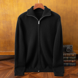<span class=keywords><strong>Cardigan</strong></span> da <span class=keywords><strong>Uomo</strong></span> in Puro Cashmere a Collo Alto, Maglione Invernale Spesso Lavorato a Maglia, Casual, Antirughe, Traspirante, <span class=keywords><strong>con</strong></span> <span class=keywords><strong>Cerniera</strong></span> e Motivo Liscio - Product Image 2