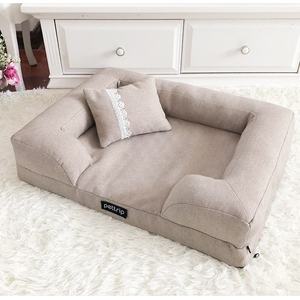 Pettrip Green Rectangular Cotton Pet Bed With Removable Cover For <b>Dogs</b> Indoor Use All Season Simple Style Comfortable Fiber Fill - Product Image 3