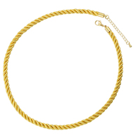 Nouveau gros 5mm torsadé soie chaîne corde chaînes à la main tressé coloré cordon collier or serrure fermoir bijoux à la mode