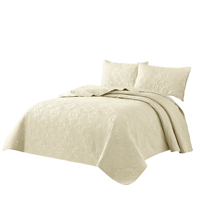 Couvre-lit matelassé à ultrasons en microfibre 3 pièces ensembles de couette préférés de qualité literie motif de fleurs de luxe
