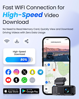 Caméra de tableau de bord 4K avant intégrée Caméra de tableau de bord WiFi pour voitures Écran IPS 3.2 "Caméra de bord avec contrôle d'application 24H ParkingMode WDR G-Sensor
