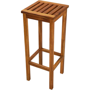 بيع بالجملة تصميم عصري من الخشب الصلب مربع مقعد بار مقاعد أكاسيا مع مسند للقدم لغرفة الطعام بالمطبخ - Product Image 1