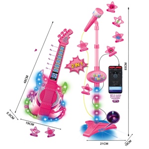 KK nouveau jeu de microphone de <span class=keywords><strong>guitare</strong></span> musicale se connecter avec MP3, chant karaoké jouet éducatif <span class=keywords><strong>guitare</strong></span> électronique, jouets de <span class=keywords><strong>fille</strong></span> musicale - Product Image 2