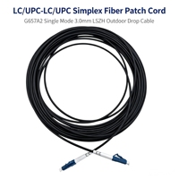 Câble de raccordement en fibre optique LC/UPC-LC/UPC G657A2 de 3,0 mm LSZH pour extérieur, longueur personnalisée, réseau télécom FTTH, fourni par l'usine SWOT