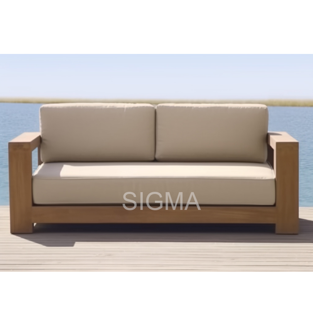Hotel Luxury All Weather Outdoor Patio Garden Sofa Set Solid Wooden Furniture Teak Sofa