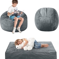 Fauteuil pouf moderne convertible en lit, canapé en velours doux, matelas sphérique grand format garni d'éponge, design simple et moderne