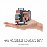 Kit de niveau Laser vert 4D 16 fils haute précision bricolage intérieur auto-nivelant batterie au Lithium rotative Projection horizontale