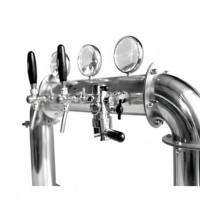 Mesin Pendingin Bir Profesional 8 Tap Stainless Steel Commercial Grade Bridge Tower Kegerator 2 Pintu