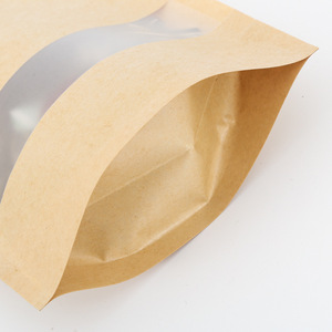 Sac en papier kraft à fermeture éclair personnalisé avec fenêtre transparente, matériaux recyclés, <span class=keywords><strong>emballage</strong></span> pour granola, vêtements, <span class=keywords><strong>emballage</strong></span> <span class=keywords><strong>alimentaire</strong></span> de qualité supérieure - Product Image 5