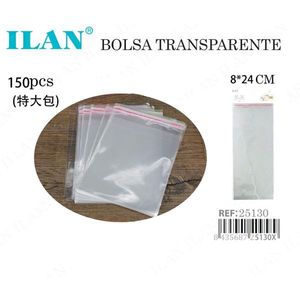 Sac à fermeture éclair transparent Ilan 8x24 cm pour le rangement et l'emballage - Product Image 3