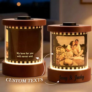 Mini <span class=keywords><strong>Jukebox</strong></span> Personnalisable Créative avec Lumières LED pour Socles en Acrylique, Socle en Bois Rechargeable par USB, Cadeaux Personnalisés - Product Image 5