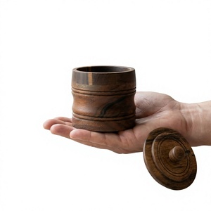 Tarro de Almacenamiento de Madera Natural con Tapa de Madera, Capacidad de 250 ml, Hermético, Duradero, Ecológico, Diseño Clásico, Multifuncional para Té y Café - Product Image 3