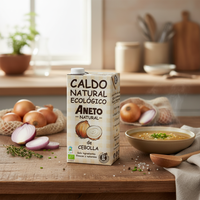 Caldo de Cebolla Orgánico Bajo en Sal, Hecho en España, con Ingredientes Puros Deliciosos, 6X1L, para Exportación, Superventas