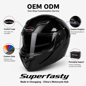 Nuevo Casco de Motocicleta ABS Personalizado de Buena Relación Calidad-Precio, Modular, Abatible, con <span class=keywords><strong>Intercomunicador</strong></span>, Liberación Rápida, Ligero, <span class=keywords><strong>Homologado</strong></span> por DOT, para Todas las Estaciones, Superfasty - Product Image 2