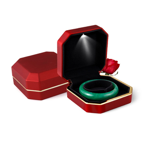 Scatola Nera con Luce LED per Gioielli, Confezione Regalo, Anello Luminoso Gonfiabile per Matrimonio, Scatola in Velluto e Plastica - Product Image 3